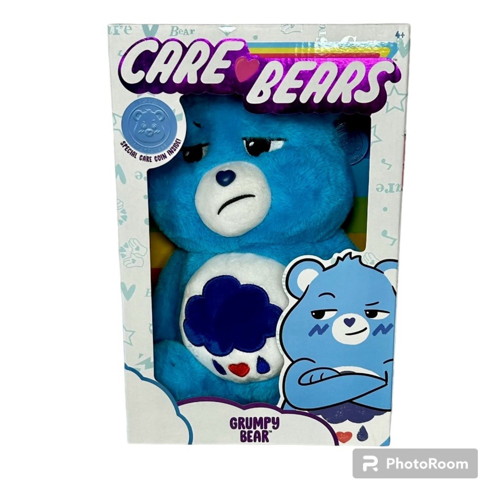 Care Bears 14" Plush Soft Huggable Material Blue Grumpy Bear NIB
